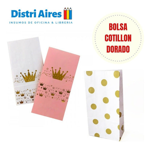 Aries Bolsa Cotillon Con Dorado A Una Cara 24x12x7 Pack X50u 1