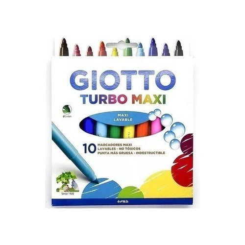 Marcadores Giotto Turbo Maxi Gruesos X 10 Colores 0