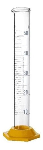 HOSPIMED SA Glass Graduated Test Tube 50 cc with Plastic Base 0