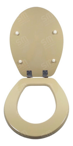 Toilet Seat Wooden Laquered with Stainless Steel Fittings for Victoria RO Toilet Sand Color 0