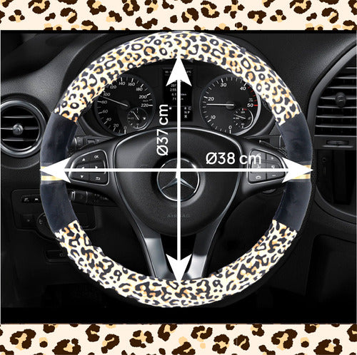Car Steering Wheel Cover Animal Print Woman PVC + TPE 5
