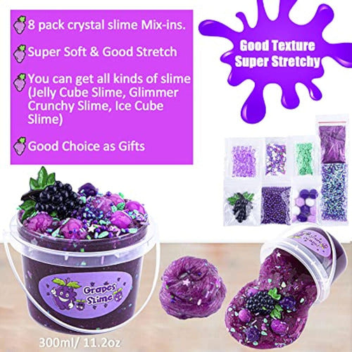 Crystal Slime, Jelly Cube Transparent Grape Gelatin 1
