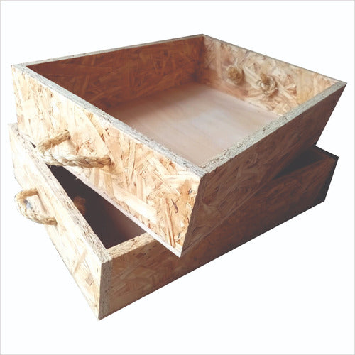 Mundo Shop Cajon Multiuso En Osb Y Cuerda - Regalo - Hogar - Comercio 0