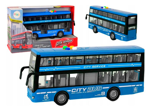 Isakito Double Deck Friction Bus With Lights and Sound 2