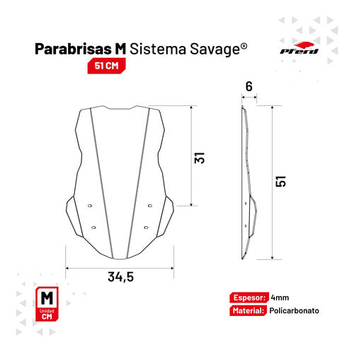 Savage® Gilera Smx 250 Parabrisas 51cm + Def. Lateral Pferd® 7