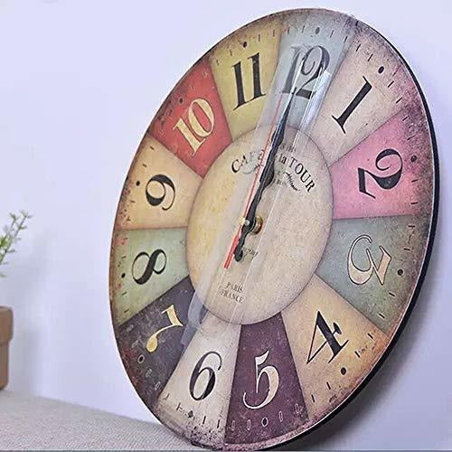 Qukueoy Retro Wooden Wall Clock Farmhouse Decor 4