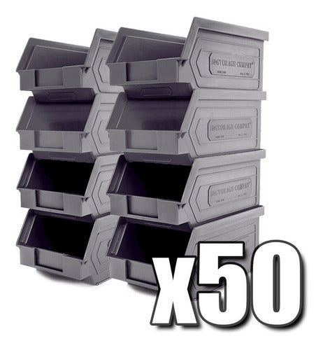 Kit of 50 Stackable Plastic Drawers 16x9.5x7.5cm Organizer 1