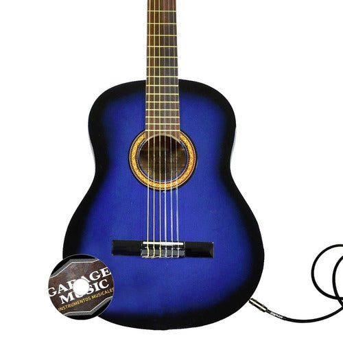 GarageMusic Electro Criolla Clasica Guitarra con Funda Acolchada Manivela y CD 1