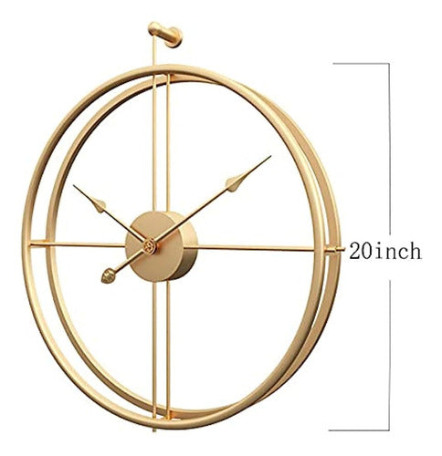 Reloj De Pared Dorado Grande De 20  Reloj De Metal Moderno R 1