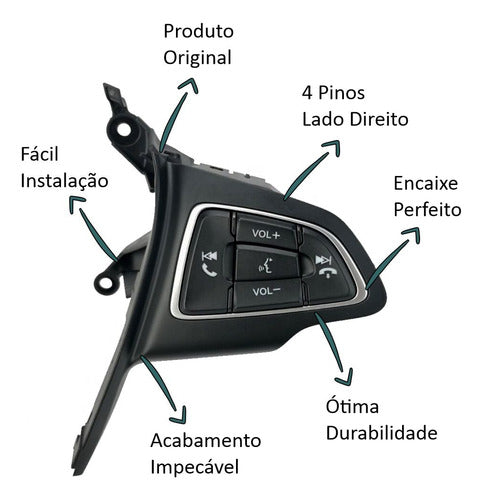 Botão Comando Voz Som Fone Volante Ford Ecosport 2017 2018 1