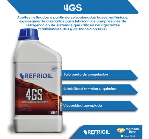 Refrioil 4GS Refrigeration Equipment Oil for R12 R22 R11 - 1 Liter 1