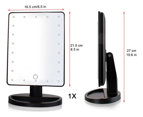 My Foldaway Rectangular Makeup Mirror with LED Light - USB Powered 1