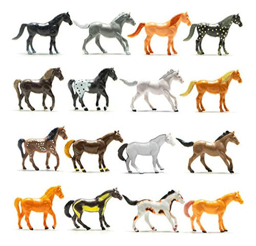 Prextex Plastic Horse Party Favors, 16 Count 0