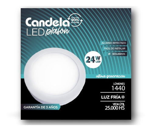 5 Round LED Ceiling Lights with 24W Cold Light Base Candela 7264 5