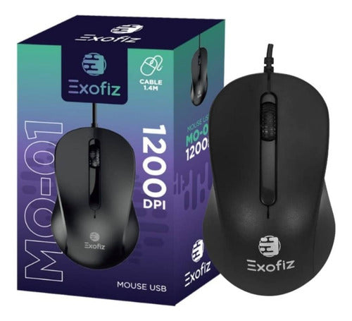 Exofiz USB MO-01 Black Mouse 0