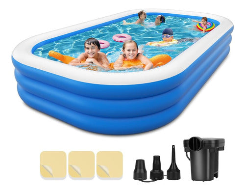 Vantacent89 Piscina Familiar Inflable Con Bomba - 136'' X 72 0