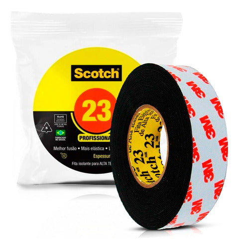 Kit 5 Fita Isolante Alta Fusão 3m Scotch 23 - 19mmx 2metros 1