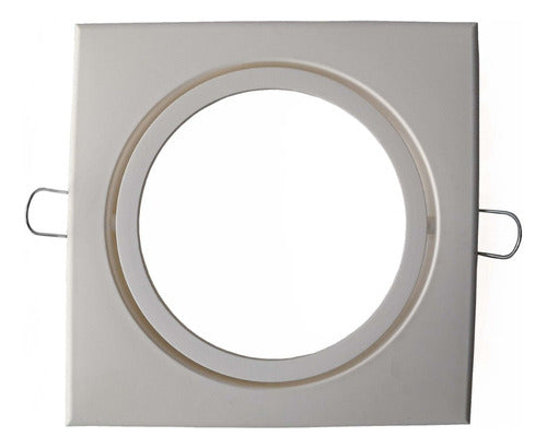 Square White PVC Recessed Spot for AR111 Dicroic X6 0