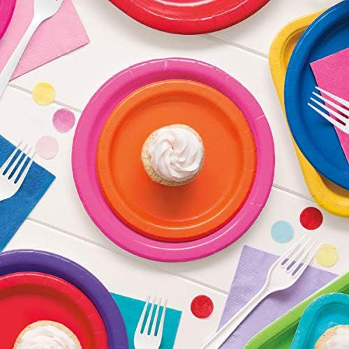 Unique Industries Orange Paper Cake Plates, 20ct 2