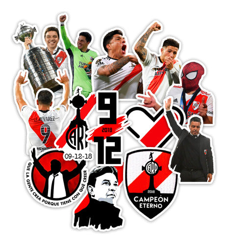 Stickarte_arg Stickers River Plate 30 Units 4x4 cm PVC Laminated 0