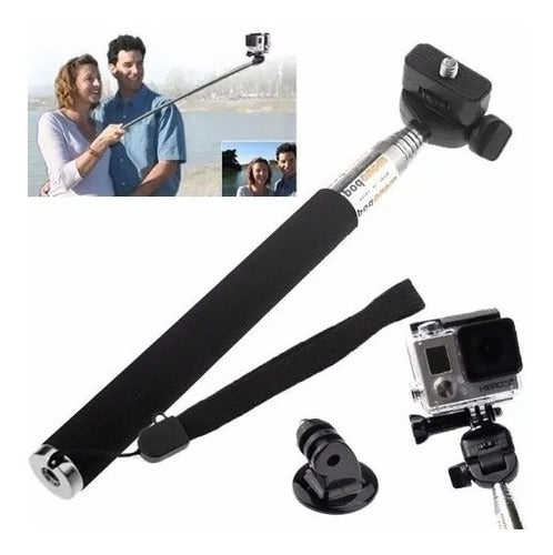 Bastão Extensor Pau De Selfie De Aço Gopro Novo Pronto Envio 0