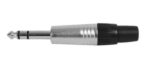 6.5mm Stereo TRS Metal Black Plug Connector - Artekit P6,5SNC 1