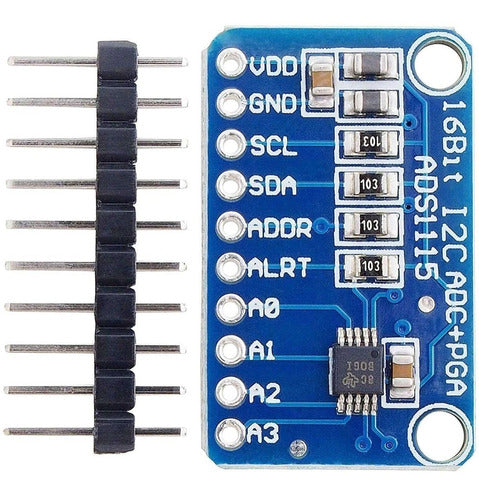 Conversor Analogico A Digital Adc Ads1115 16bit I2c Hobb 1