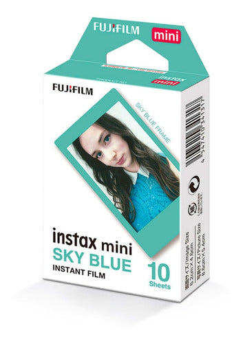 Filme Papel Instax 10un Borda Skyblue P/ Mini 9 11 Mini Link 0