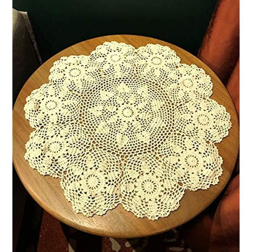 Janef Round Lace Tablecloths Made of Cotton Crochet 0