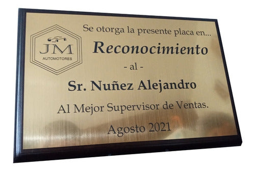 Placa: Premio/reconocimiento/profesion Similmetal 17x12 Cm. 0