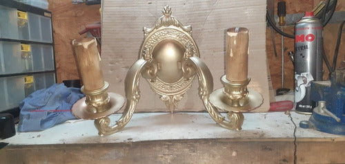 Candelabro  Dos Luces En Bronce 0