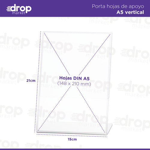 Dropmarket L-Shaped Self-Standing Document Holder A5 15x21 X1u 6