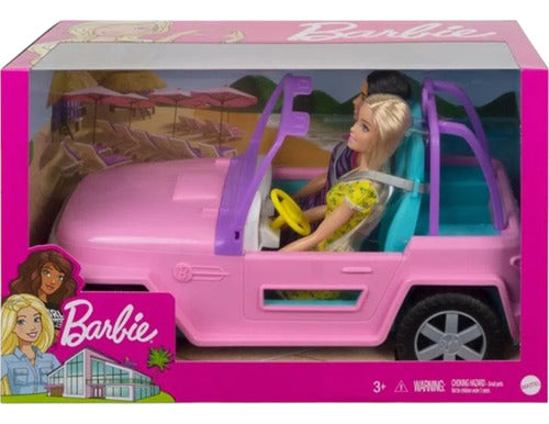 Barbie Jeep Vehicle with Doll and Friend 3