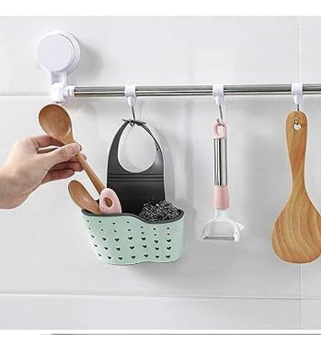 Vvl Kitchen Sponge Holder Organizer Drain Rack Wall Mounted 2