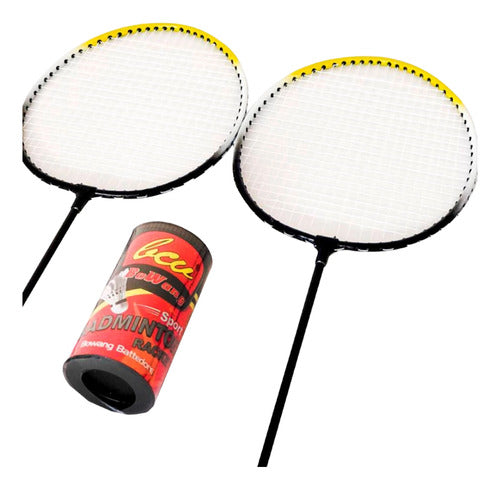 Kit Badminton Com 2 Petecas E 2 Raquetes E Bolsa Infantil 0