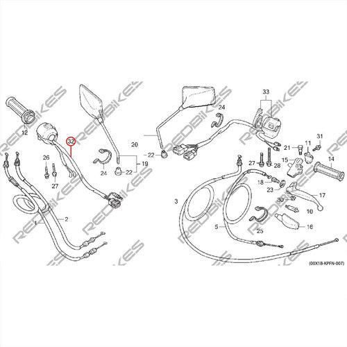 Comando Arranque Honda Cbx 250 Original Brasil Derecho Kk 1