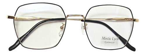 Hexagonal Eyeglasses Golden Metal Frame Rose Gold Lenses Hexa 3