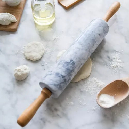 MegaCuper Marble Rolling Pin with Wooden Handle 43cm 1