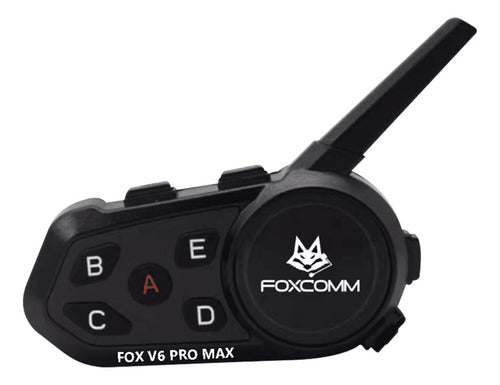 FoxComm Intercomunicador Bluetooth Fox V6 Pro Max P/ Moto 0