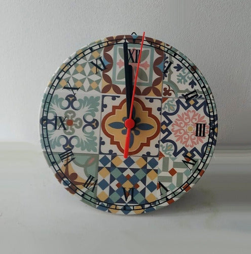 Reloj Mosaico De Pared O Estante Decoración A Pilas 1