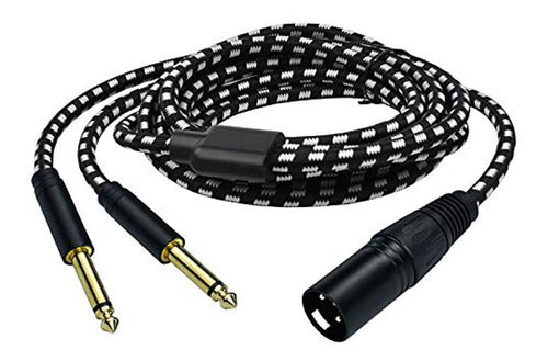 Mugteeve Dual 1/4 Ts Mono A Xlr Cable Macho, 10 Pies De Dobl 0