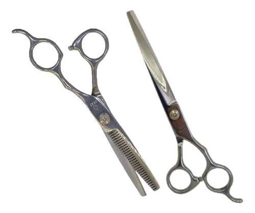 Professional Hairdressing Scissor Kit - Razor Cutting Thinning Set of 6 0