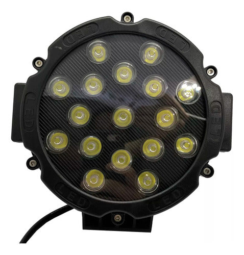 Iael Faro Led Redondo 51w 17 Leds Frente Negro 4x4 Auto 0