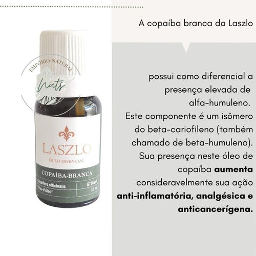 Oleo Essencial Copaiba 100% Puro Cicatrizante Laszlo 10ml Nf 1