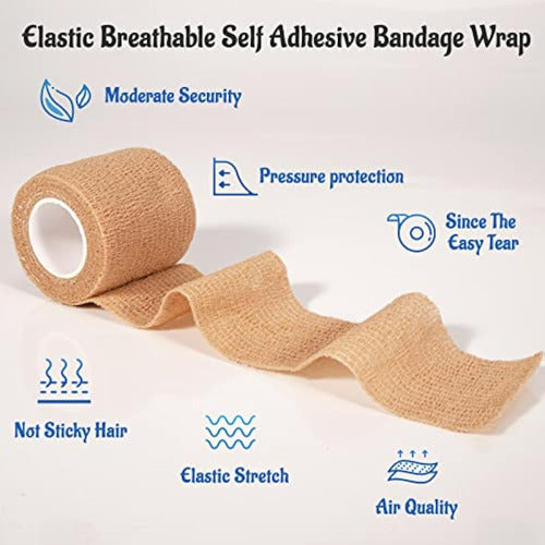 Pack of 48 Rolls of 2-Inch Self-Adhesive Bandage Wrap 2