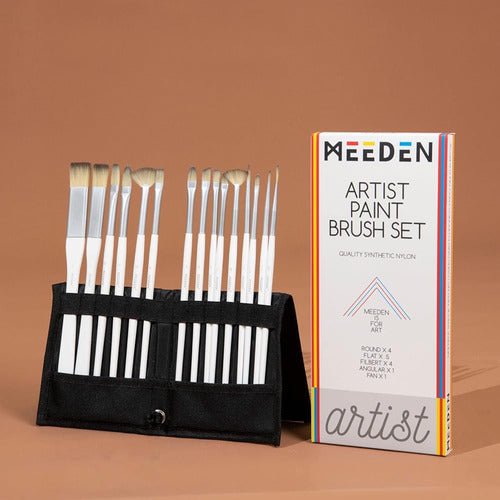 Meeden Paint Brushes Set, 15 Pcs Pinceles De Acrílico, Pinceles de Nylon Premium 0