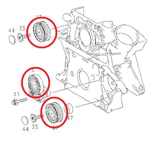 Kit Polea X 3 Poly V Skf Orig Mercedes Sprinter 311 313 413 3