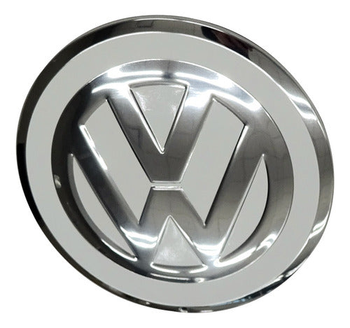 VW Emblem Wheel - White-Chrome 0