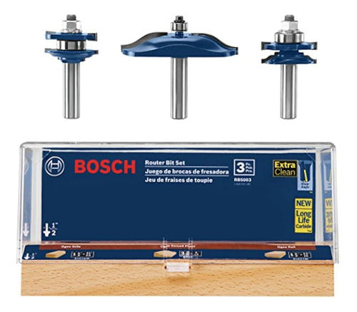 Bosch RBS003 3-Piece Ogee Door Cabinetry Set 12 In Shank 1