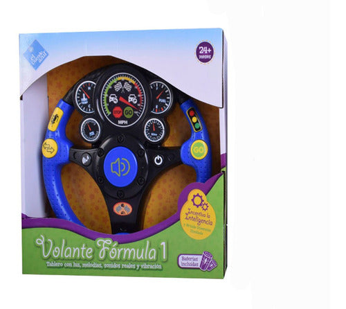 El Duende Azul Interactive Steering Wheel with Real Lights and Sounds for Babies 0